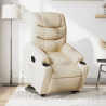 Podnoszony fotel masujący, elektryczny, rozkładany, kremowy
