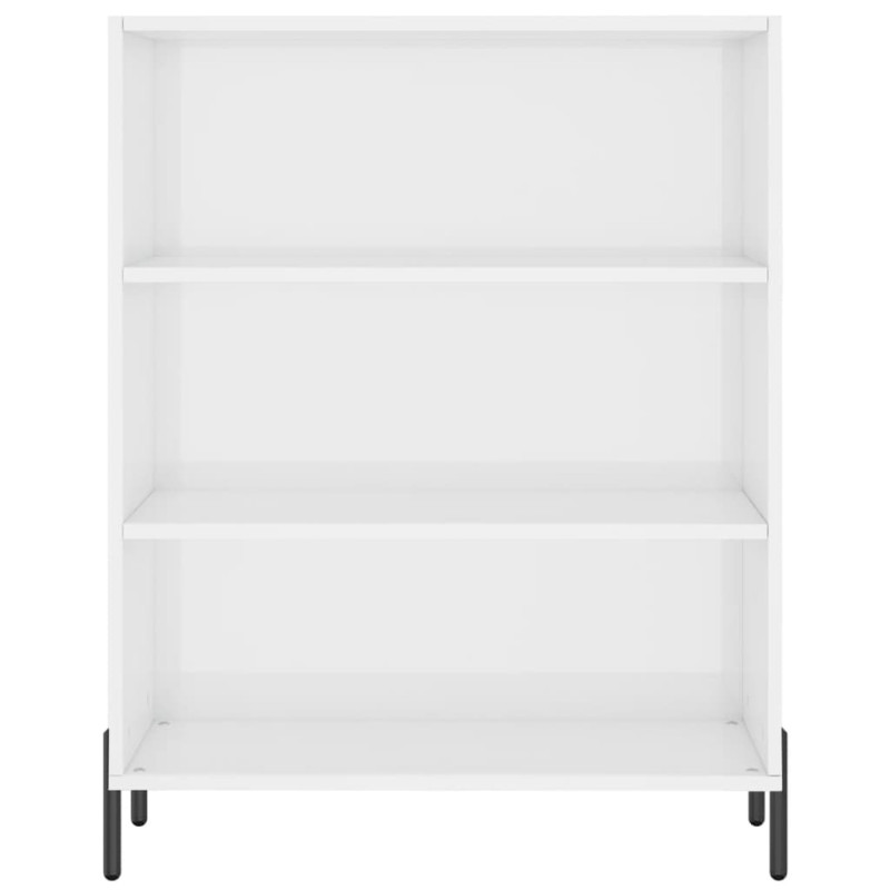 Regał, biały, połysk, 69,5x32,5x90 cm, materiał drewnopochodny