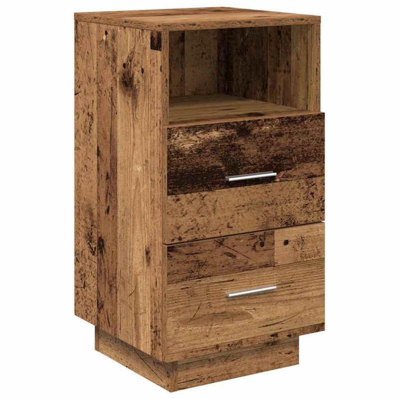 Szafki nocne z 2 szufladami, 2 szt., stare drewno, 36x36x68 cm
