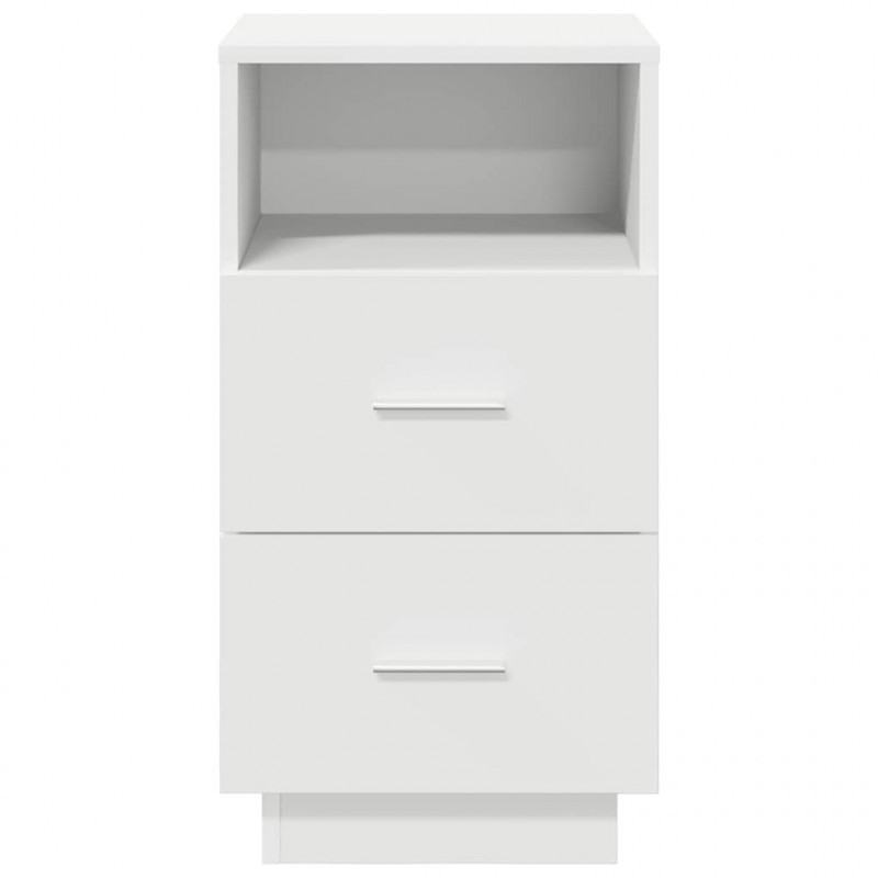 Szafki nocne z 2 szufladami, 2 szt., białe, 36x36x68 cm