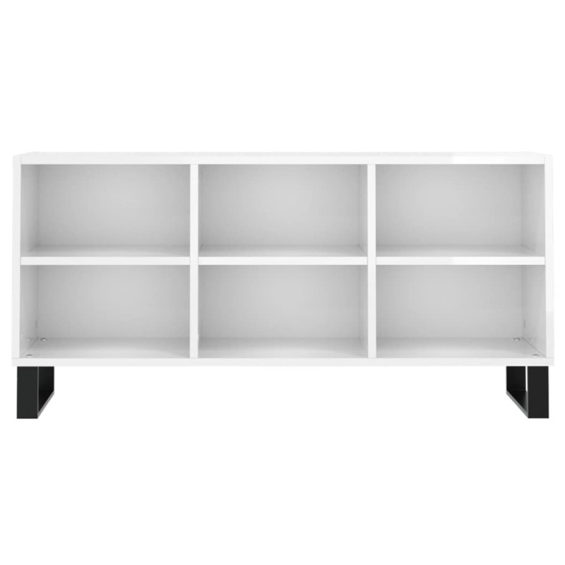 Szafka pod TV, biała, wysoki połysk, 103,5x30x50 cm