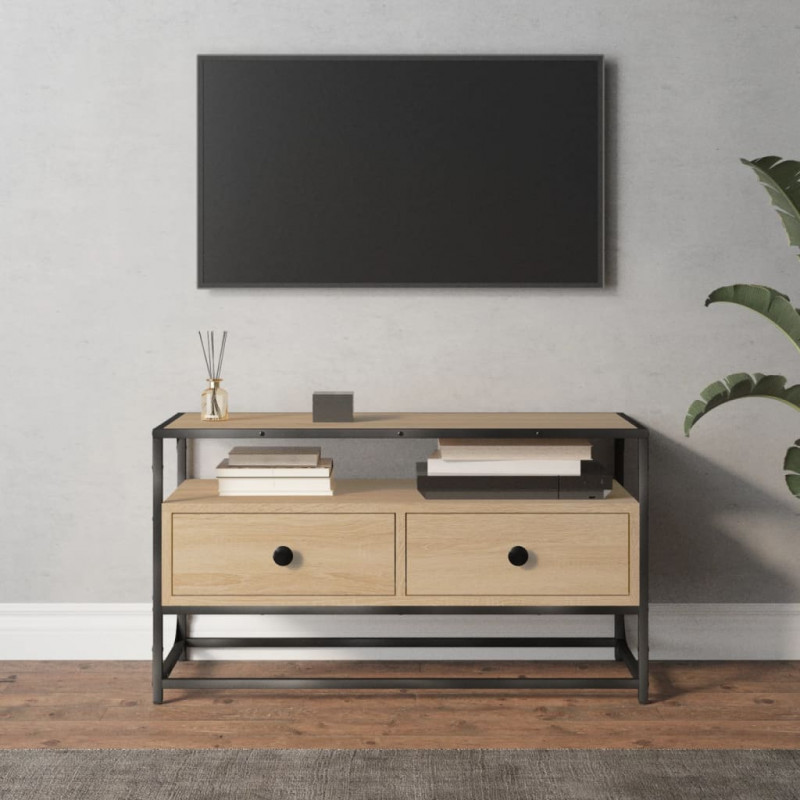 Szafka pod TV, dąb sonoma, 80x35x45 cm, materiał drewnopochodny
