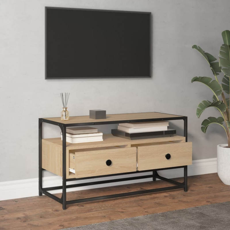 Szafka pod TV, dąb sonoma, 80x35x45 cm, materiał drewnopochodny