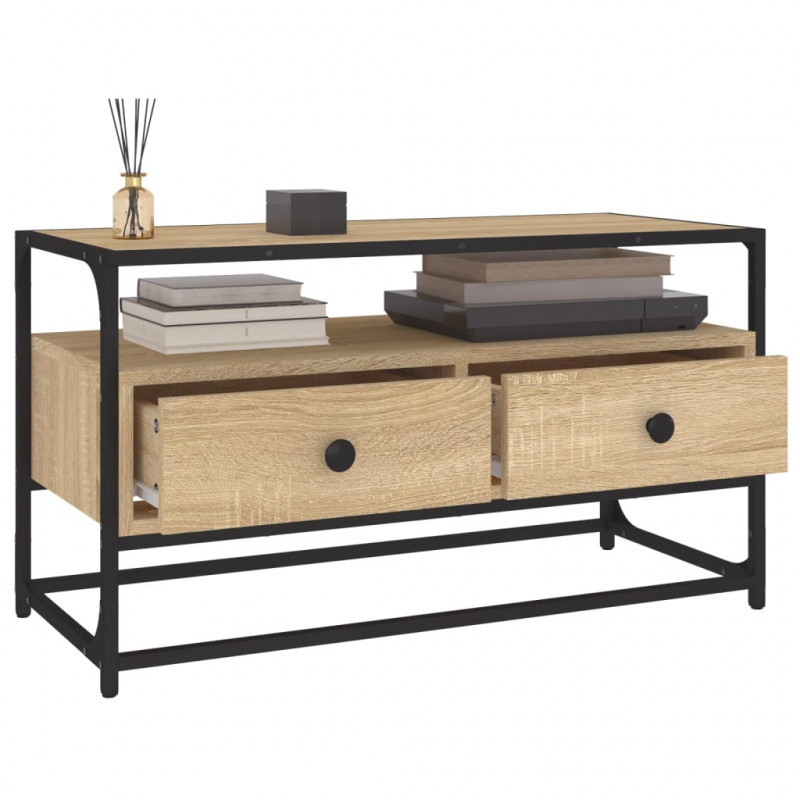 Szafka pod TV, dąb sonoma, 80x35x45 cm, materiał drewnopochodny