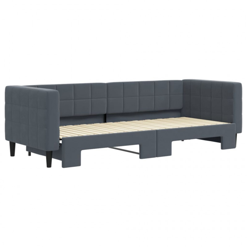 Sofa rozsuwana, ciemnozielona, 80x200 cm, aksamit