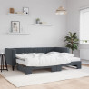 Sofa rozsuwana z materacami, ciemnoszara, 80x200 cm, aksamit