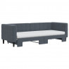 Sofa rozsuwana z materacami, ciemnoszara, 80x200 cm, aksamit