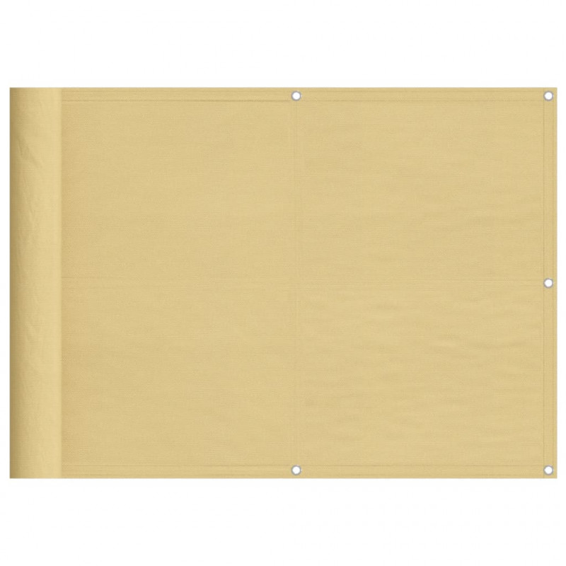 Parawan balkonowy, piaskowy, 75x800 cm, 100% poliester Oxford