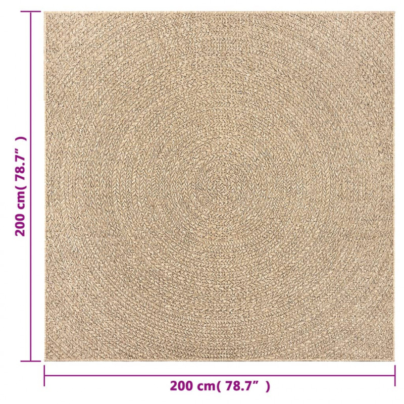 Dywan ZIZUR, 200x200 cm, stylizowany na jutowy