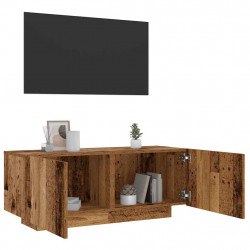 Szafka pod TV z oświetleniem LED, stare drewno, 100x35x40 cm