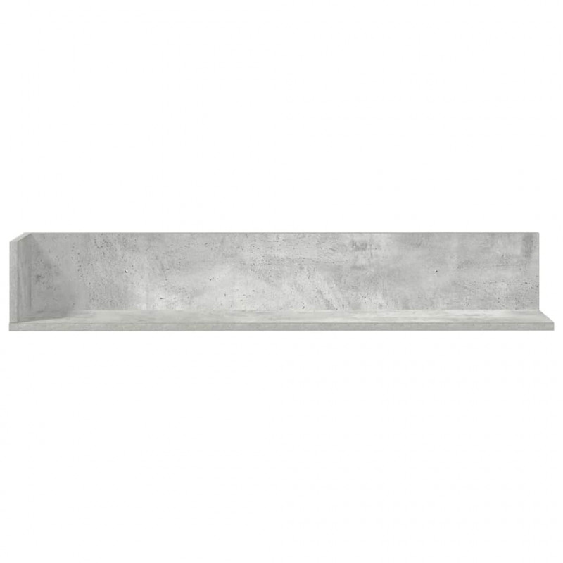 Półki ścienne, 2 szt., szarość betonu, 100x16,5x16,5 cm