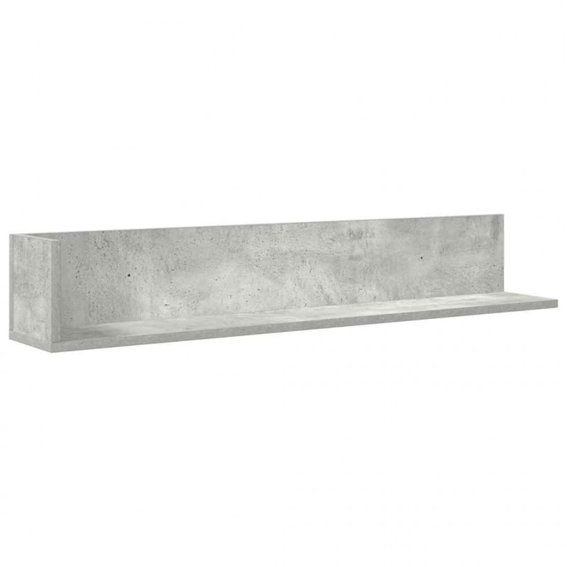 Półki ścienne, 2 szt., szarość betonu, 100x16,5x16,5 cm