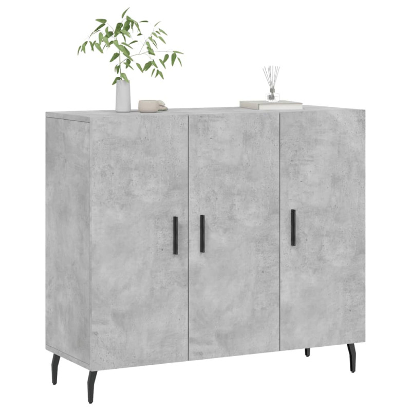 Szafka, szarość betonu, 90x34x80 cm, materiał drewnopochodny