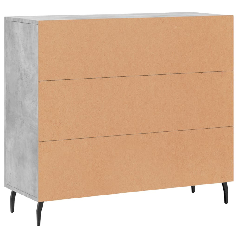 Szafka, szarość betonu, 90x34x80 cm, materiał drewnopochodny