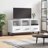 Szafka pod TV, biała, wysoki połysk, 102x36x50 cm