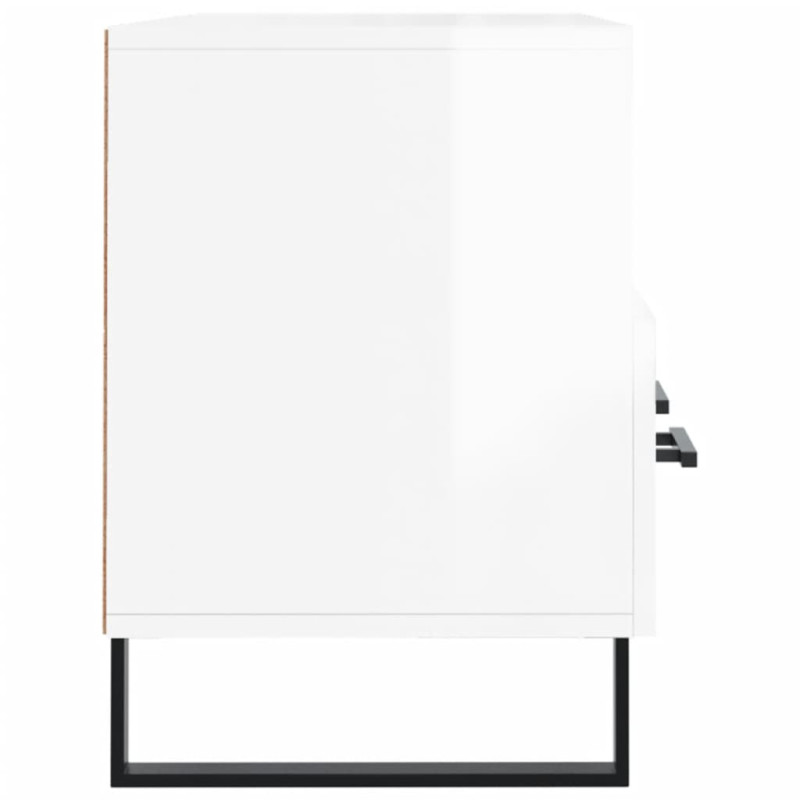 Szafka pod TV, biała, wysoki połysk, 102x36x50 cm