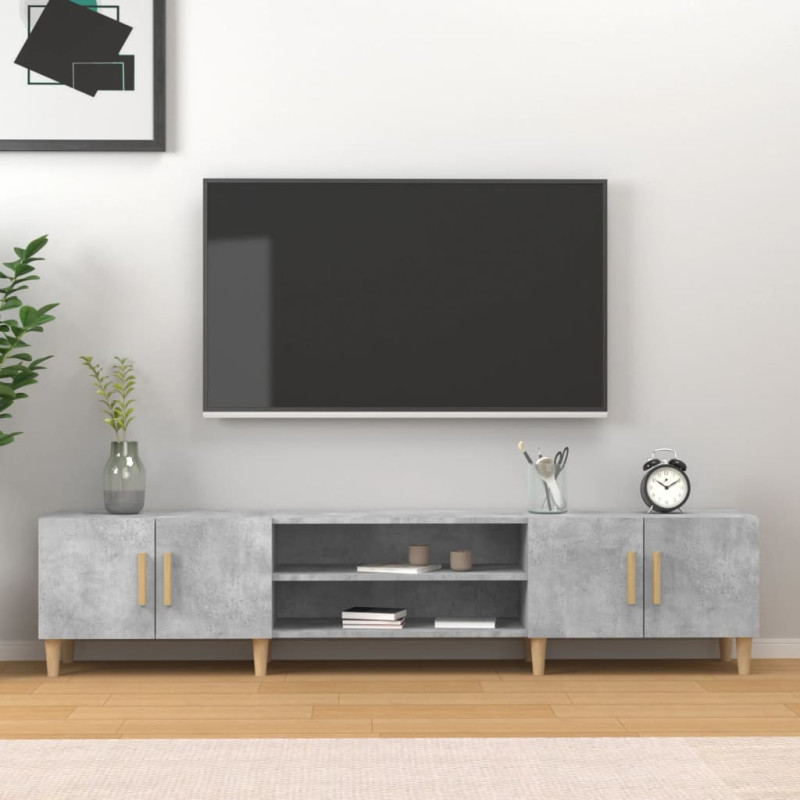 Szafka pod TV, szarość betonu, 180x31,5x40 cm