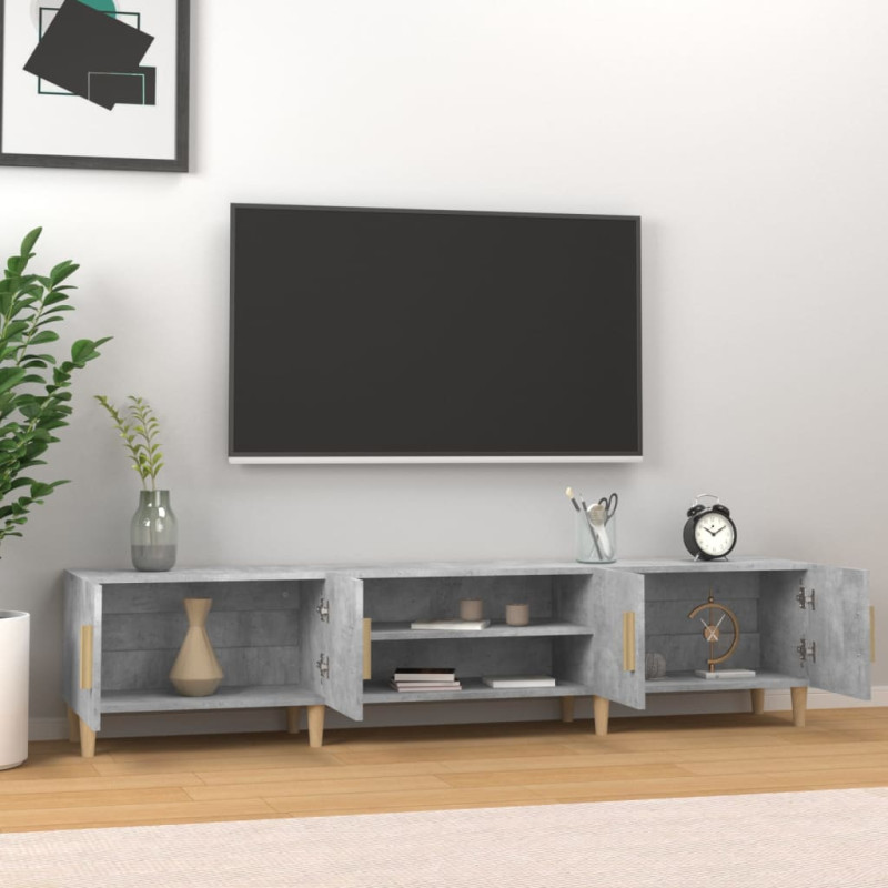 Szafka pod TV, szarość betonu, 180x31,5x40 cm