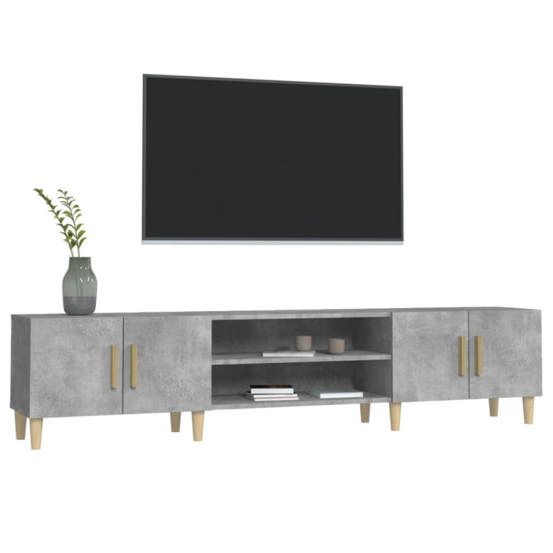 Szafka pod TV, szarość betonu, 180x31,5x40 cm