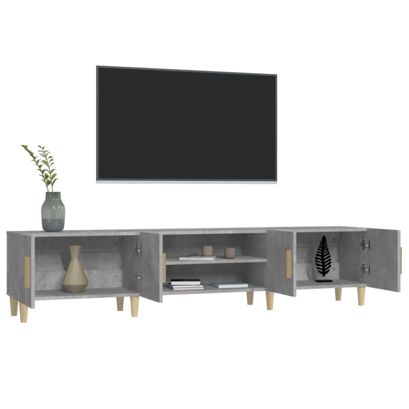 Szafka pod TV, szarość betonu, 180x31,5x40 cm
