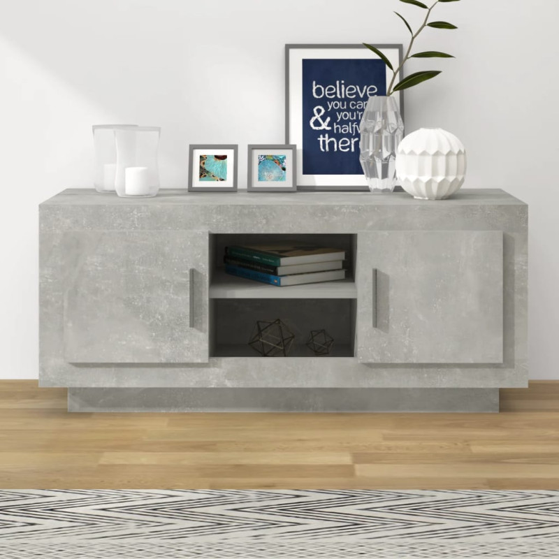 Szafka pod TV, szarość betonu, 102x35x45 cm