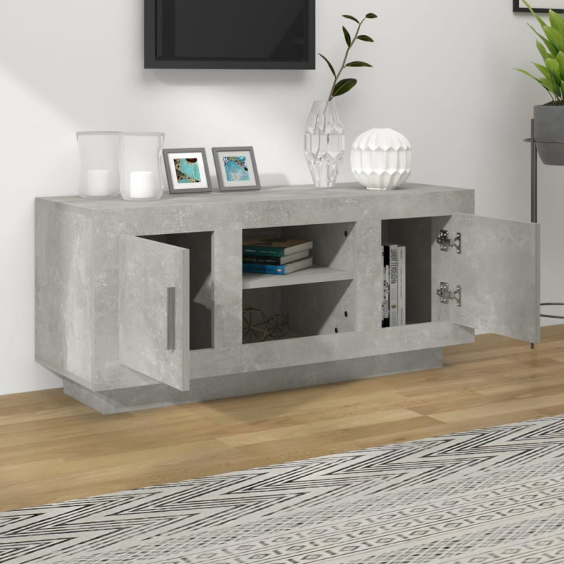 Szafka pod TV, szarość betonu, 102x35x45 cm