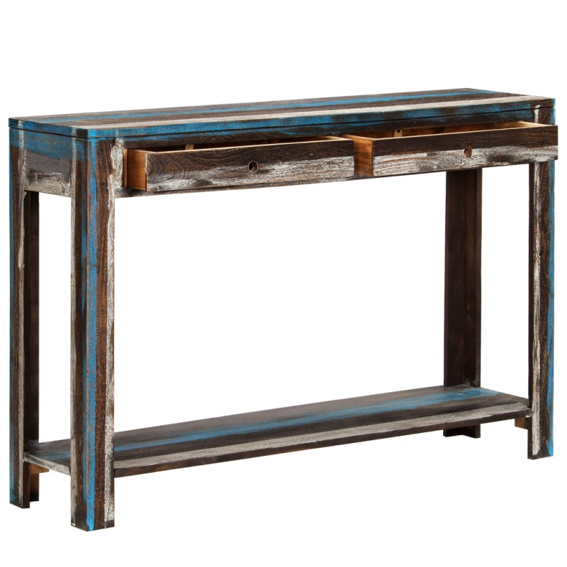 Stolik typu konsola z litego drewna, vintage, 118 x 30 x 80 cm