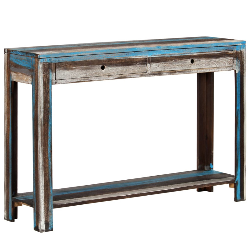 Stolik typu konsola z litego drewna, vintage, 118 x 30 x 80 cm