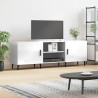 Szafka pod TV, wysoki połysk, biała, 150x30x50 cm