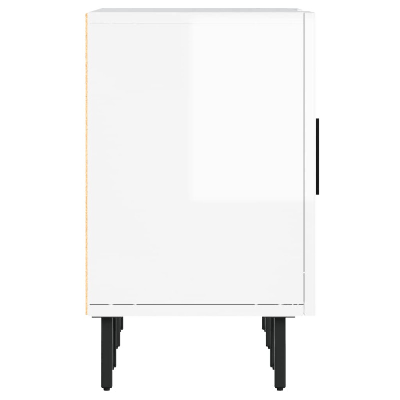 Szafka pod TV, wysoki połysk, biała, 150x30x50 cm