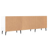 Szafka pod TV, wysoki połysk, biała, 150x30x50 cm