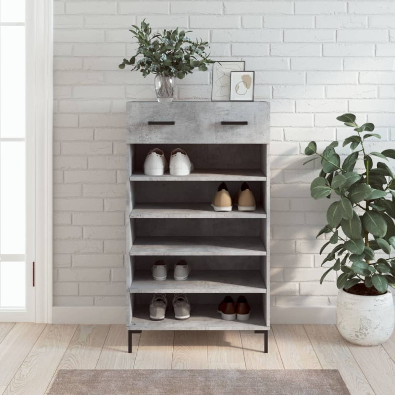 Szafka na buty, szarość betonu, 60x35x105 cm
