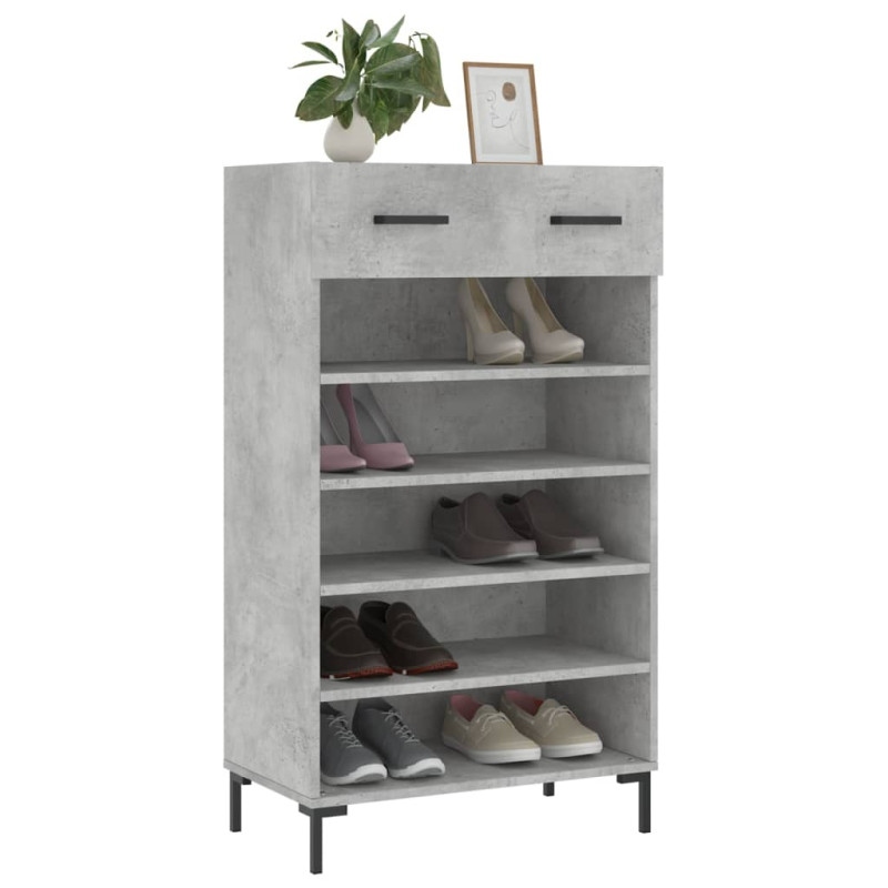 Szafka na buty, szarość betonu, 60x35x105 cm