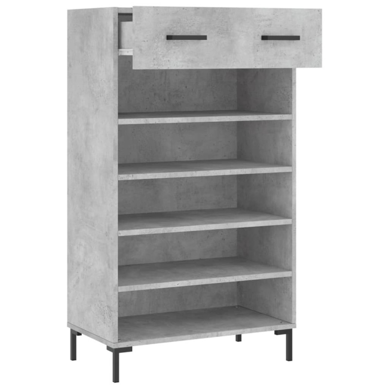 Szafka na buty, szarość betonu, 60x35x105 cm