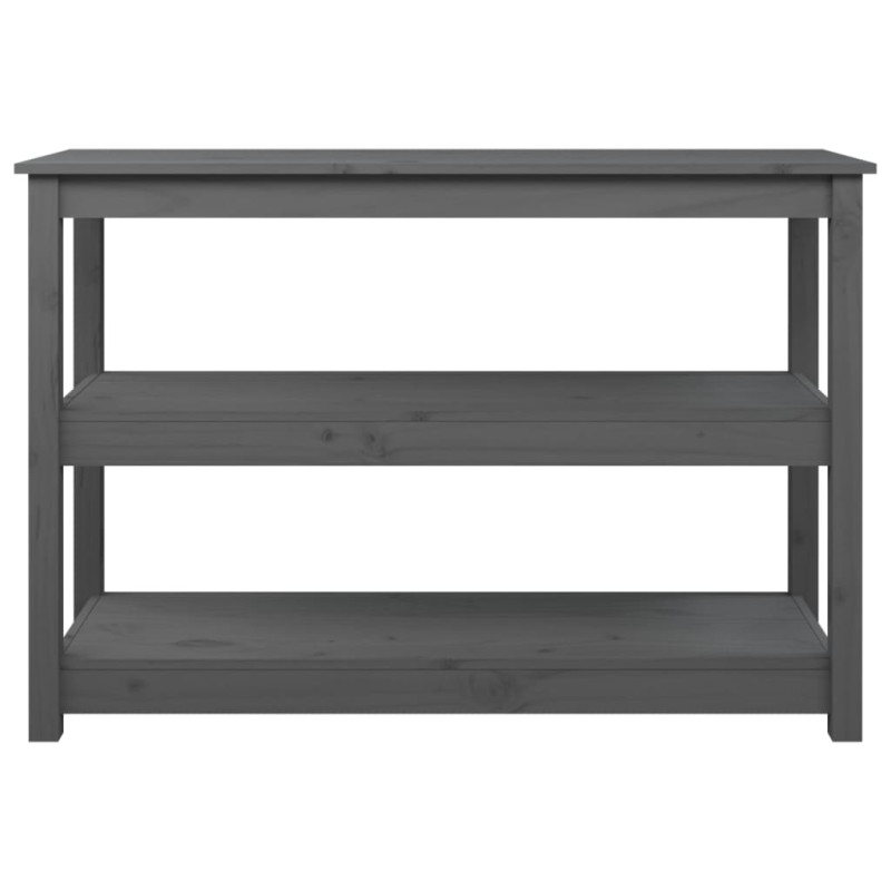 Stolik konsolowy, szary, 110x40x74 cm, lite drewno sosnowe