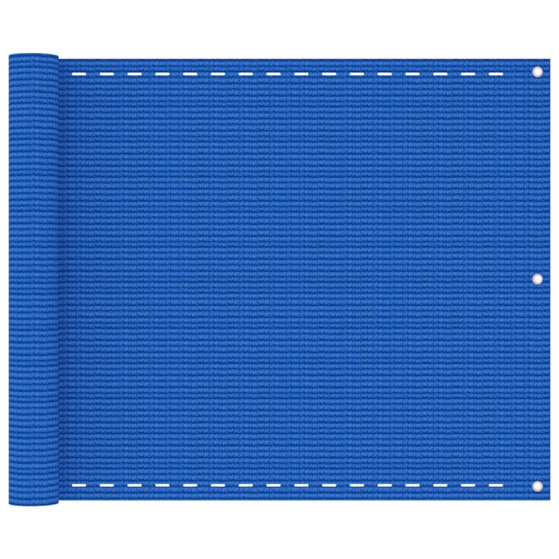 Parawan balkonowy, niebieski, 75x500 cm, HDPE