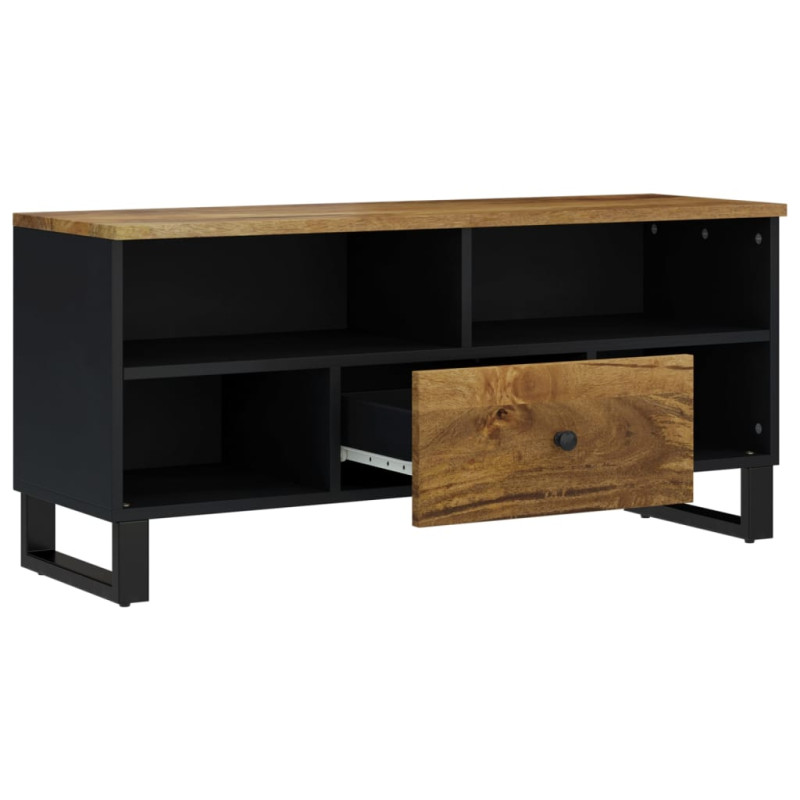Szafka RTV, 100x33x46 cm, mango i materiał drewnopochodny