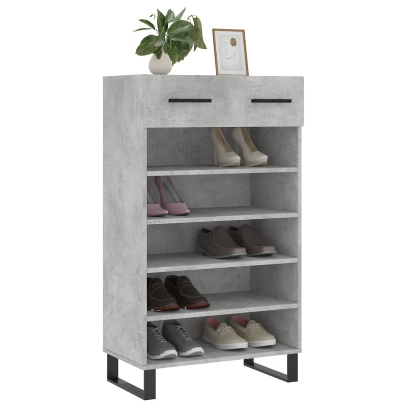 Szafka na buty, szarość betonu, 60x35x105 cm