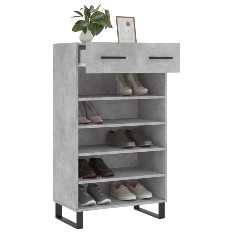 Szafka na buty, szarość betonu, 60x35x105 cm