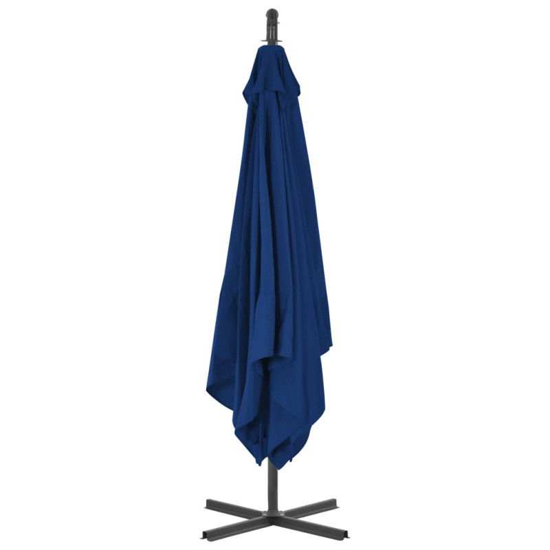Parasol wiszący ze stalowym słupkiem, 250x250 cm, niebieski