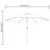 Parasol ogrodowy z LED i stalowym słupkiem, 300 cm, bordowy