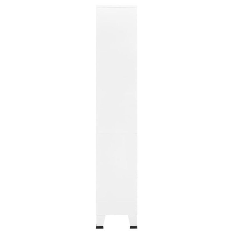 Industrialny regał na książki, biały, 80x32x180 cm, stal