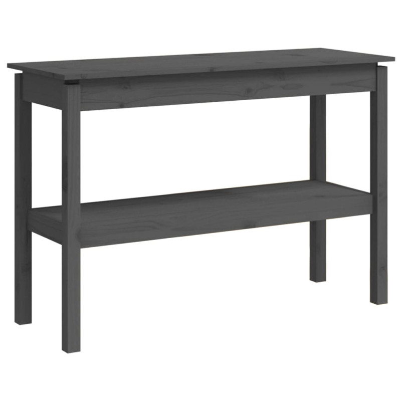 Stolik konsolowy, szary, 110x40x75 cm, lite drewno sosnowe