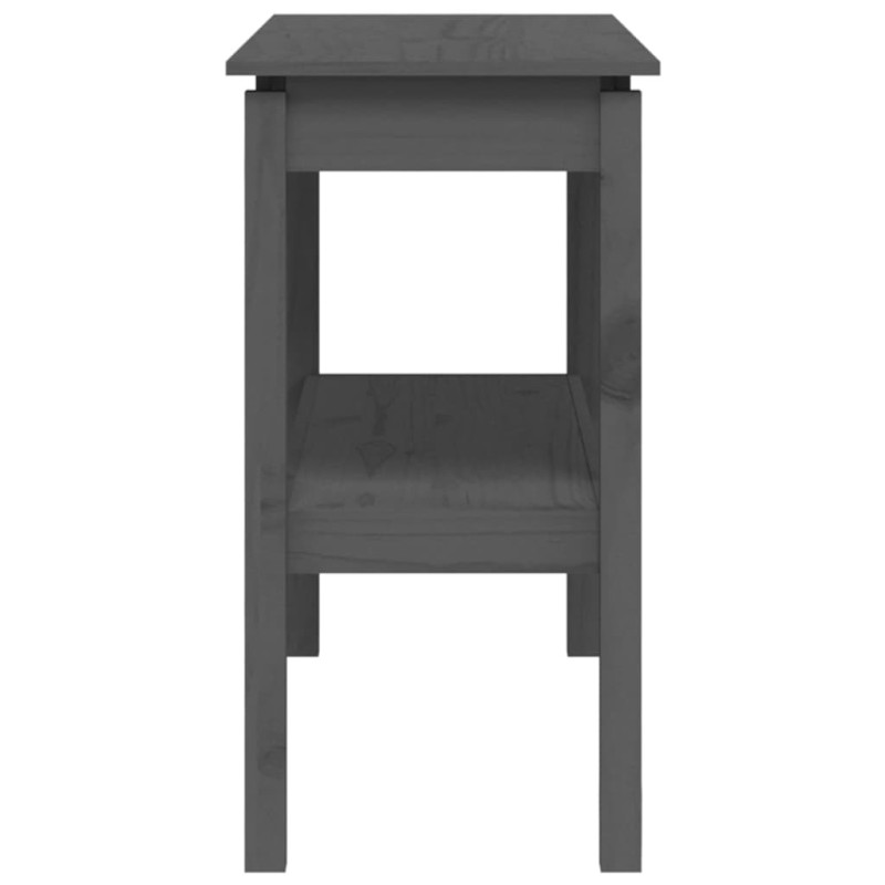 Stolik konsolowy, szary, 110x40x75 cm, lite drewno sosnowe