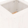 Ławka z donicami, biała, 184,5x39,5x56,5cm, lite drewno sosnowe