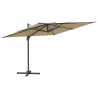 Parasol wiszący na aluminiowym słupku, taupe, 300x300 cm