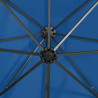 Parasol wiszący z LED i słupkiem, niebieski, 250 cm