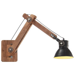 Lampa ścienna w industrialnym stylu, czarna, okrągła, E27