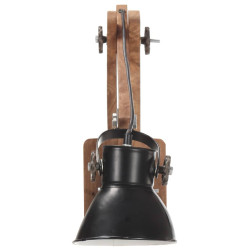 Lampa ścienna w industrialnym stylu, czarna, okrągła, E27