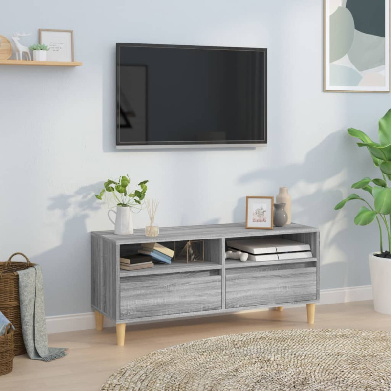 Szafka pod TV, szary dąb sonoma, 100x34,5x44,5 cm